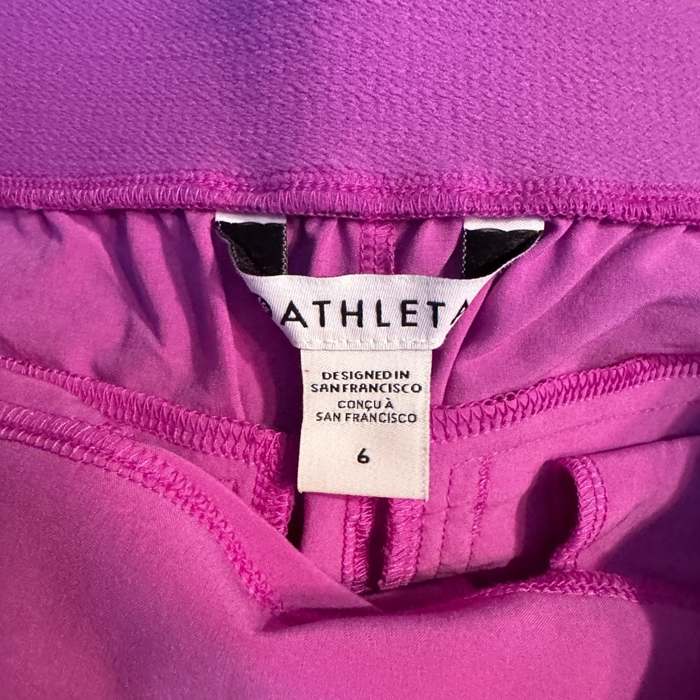 Athleta Bright Pink Track Joggers with Drawstring Waist